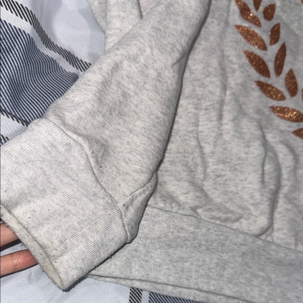 Victoria Secret Pink hoodie sweater Gray VS Size Medium active winter - Picture 3 of 8
